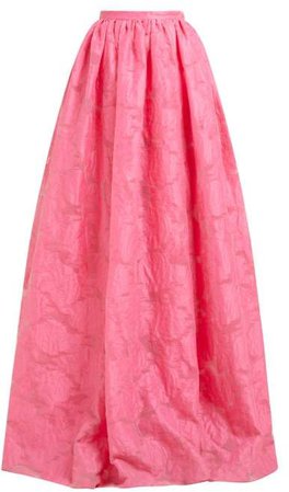 Lydell Floral Damask Maxi Skirt - Womens - Pink