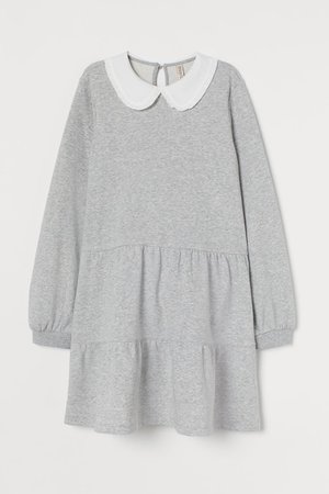 Collared Sweatshirt Dress - Light gray melange - Ladies | H&M US