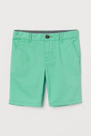 Cotton Chino Shorts - Green