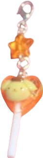 pompompurin lollipop heart keychain
