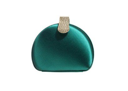 Reiss Emerald satin box clutch