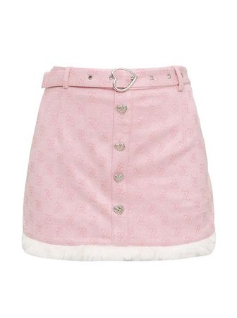 Fur Bunny Short Coat + Pink Skirt Setup – Belchic