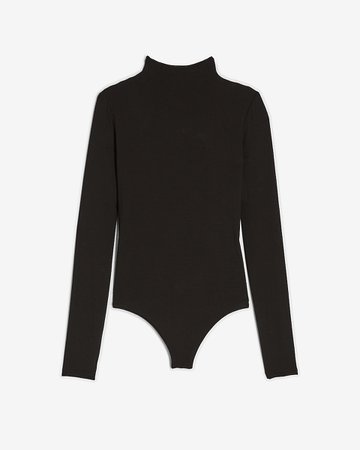 Fitted Mock Neck Thong Bodysuit | Express