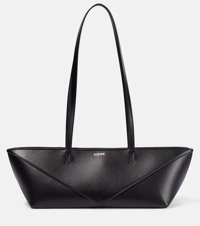 Puzzle Fold Medium Leather Tote Bag in Black - Loewe | Mytheresa