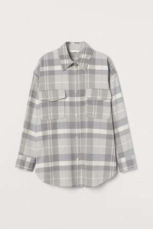 Flannel Shirt - Natural white/plaid - Ladies | H&M US