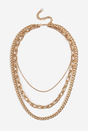 Gold Look Mixed Chain Multirow Necklace 129.00 SEK, Halsband - Gina Tricot