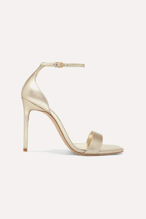Amber Metallic Leather Sandals - Gold