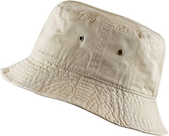 Bucket Hat - Unisex 100% Cotton & Denim UPF 50 Packable Summer Travel Beach Sun Hat at Amazon Women’s Clothing store