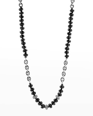 Sheryl Lowe Cable Chain and Spinel Necklace with 3 Diamond Donuts