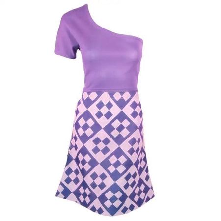 Rudi Gernreich Vintage 2 pc_ White and Purple Top and Skirt Set