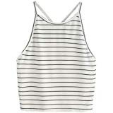 Amazon.com: Big Promotion! Women's Sleeveless Striped Halter Cami Tank Tops Backless Crop Tops: Gateway