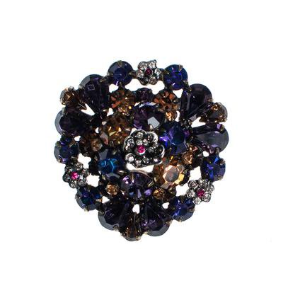 Vintage Weiss Brooch, Purple, Blue, Gold, and Red Rhinestones, Diamant - Vintage Meet Modern