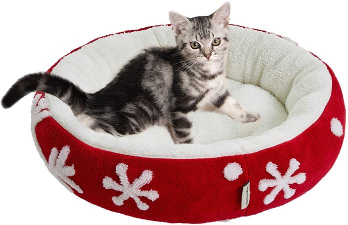 Amazon.com : Tempcore Christmas Cat Bed for Indoor Cats, Machine Washable Cat Beds, 20 inch Pet Bed for Cats or Small Dogs, Anti-Slip & Water-Resistant Bottom. : Kitchen & Dining