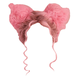Curly Pink Hair Buns