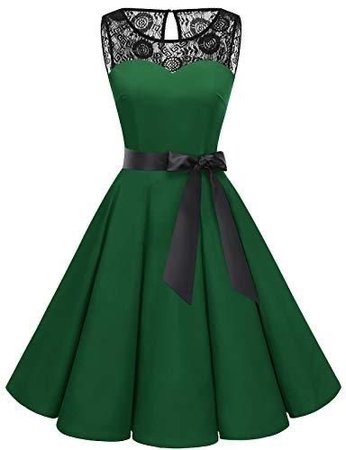 Green and black short dress