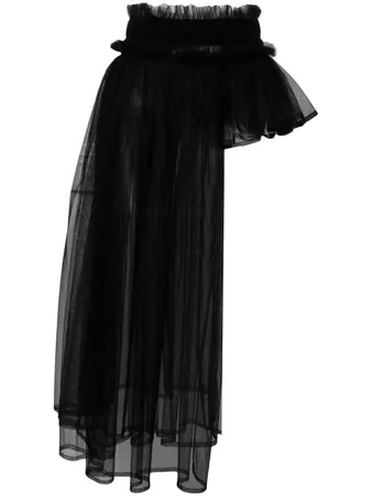 Comme Des Garçons Noir Kei Ninomiya Asymmetric Overlay Tulle Skirts - Farfetch