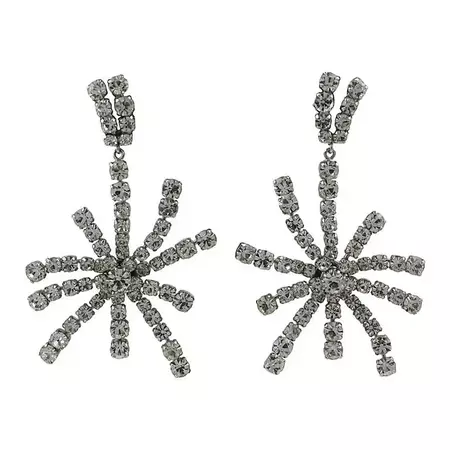 Elegant Pave Starburst Earrings For Sale at 1stDibs