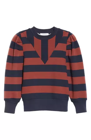 FRAME Puff Shoulder Stripe Sweatshirt | Nordstrom