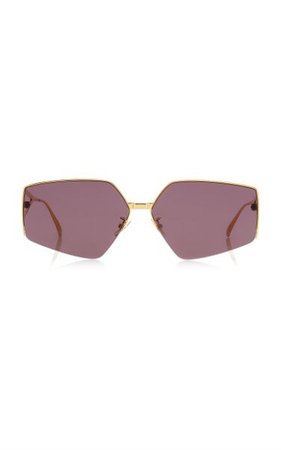 Oversized Angular Gold-Tone Metal Sunglasses By Bottega Veneta | Moda Operandi