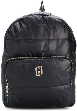 quilted-effect backpack