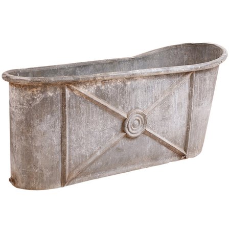 Antique French Zinc Bathtub For Sale at 1stDibs