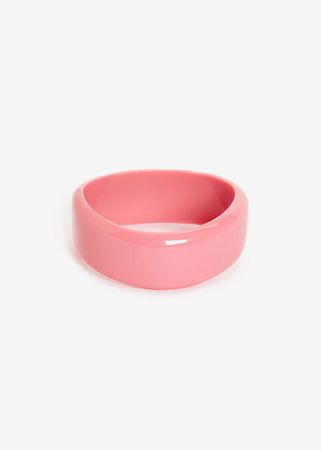 Pink Fashion Jewelry Oversize Chunky Bangle Bracelets Wavy Bangles