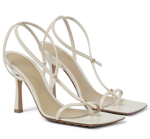 white bottega heels