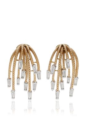Together 18k Yellow And White Gold Diamond Earrings By Nikos Koulis | Moda Operandi