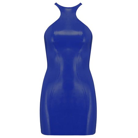 Latex Mini Dress - Blue | Elissa Poppy | Wolf & Badger