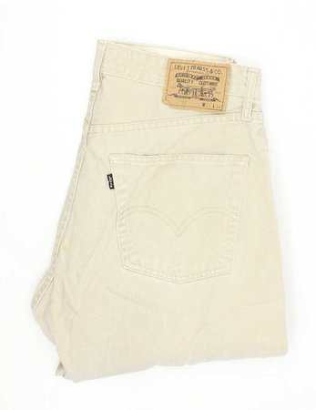 Levi's 451 Pants Mens Beige Straight Jeans W33 L30 | Fabb Fashion