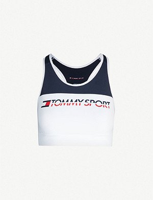 TOMMY HILFIGER - Colour block stretch-cotton sports bra | Selfridges.com