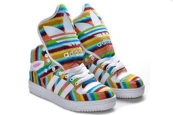 adidas high-tops 2012 womens big tongue shoes rainbow