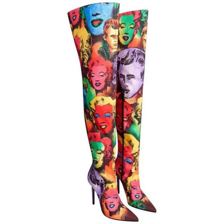 Versace Pop Art Knee High Boots