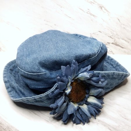 Vintage Accessories | 90s Flower Demim Bucket Hat | Poshmark