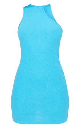 Turquoise Rib One Shoulder Bodycon Dress | PrettyLittleThing USA
