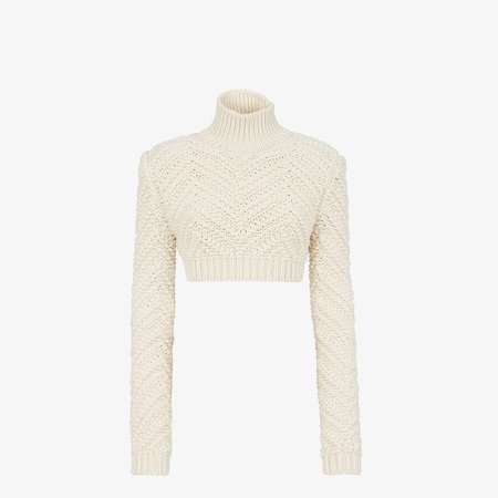 White wool sweater - SWEATER | Fendi