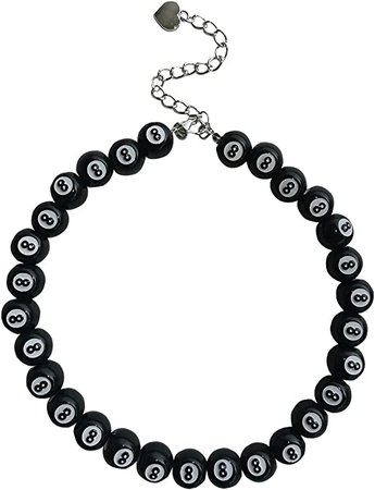 Amazon.com: Billiard 8 Ball Choker Necklace Black # 8 Lucky Vintage Statement Y2K Goth Punk Cool Indie Creative Necklace Bracelet for Women Men… (Style1 Choker): Clothing, Shoes & Jewelry