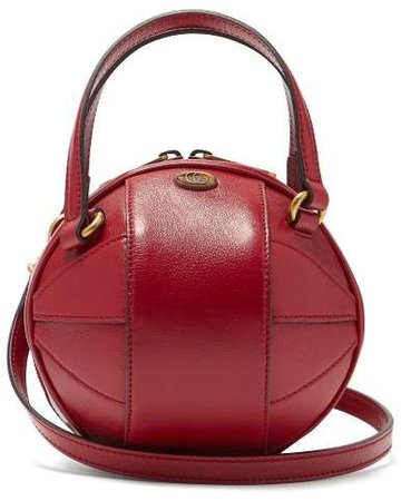 Tifosa Basketball Grained Leather Shoulder Bag - Womens - Red