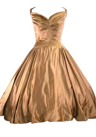 Vintage 1950s Liquid Rose Gold Silk Satin Party Dress - New! | Coutura Vintage