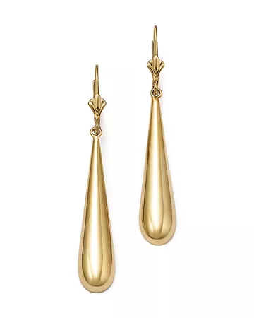 Bloomingdale's 14K Yellow Gold Long Teardrop Earrings - 100% Exclusive | Bloomingdale's