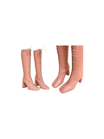 1960s pink vintage lace up boots shoes