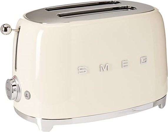 Amazon.com: Smeg TSF01CRUS 50's Retro Style Aesthetic 2 Slice Toaster, Cream: Kitchen & Dining