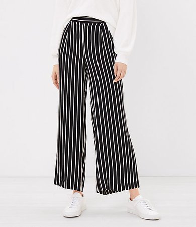 The Pull On Wide Leg Crop Pant in Stripe