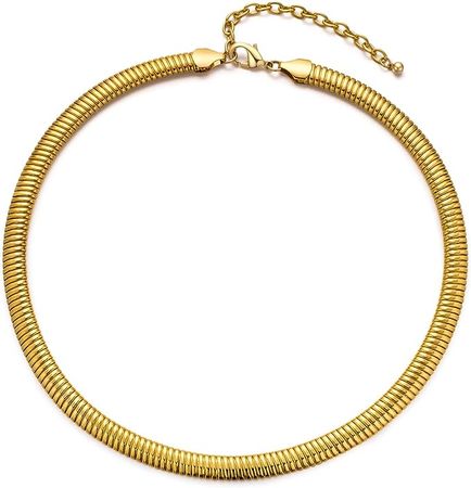 Amazon.com: LILIE&WHITE Gold Chain Necklace For Women Summer Necklace Flat Gold Necklace Jewelry Gifts Gold Women Necklace: Clothing, Shoes & Jewelry