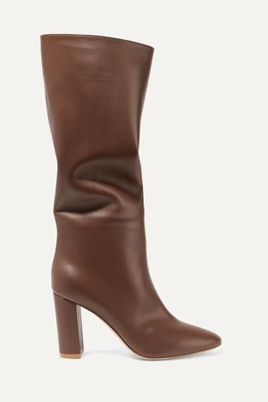 Tan Laura 85 leather knee boots | Gianvito Rossi | NET-A-PORTER