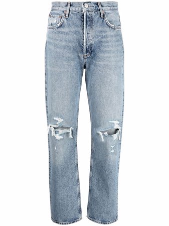 AGOLDE '90s Pinch Waist ripped-detail Jeans - Farfetch