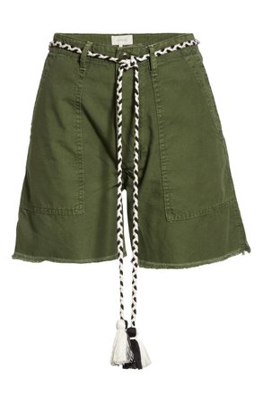 THE GREAT. The Army Shorts green