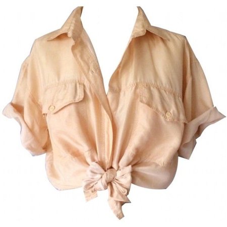 Beige Front Tied Blouse