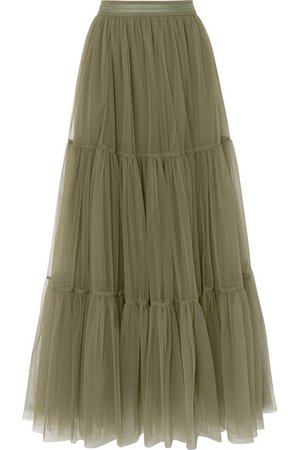 Brunello Cucinelli | Tiered bead-embellished tulle skirt | NET-A-PORTER.COM