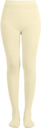 EMEM Apparel Women's Ladies Solid Colored Opaque Dance Ballet Costume Microfiber Footed Tights Stockings Fashion Suntan D at Amazon Women’s Clothing store